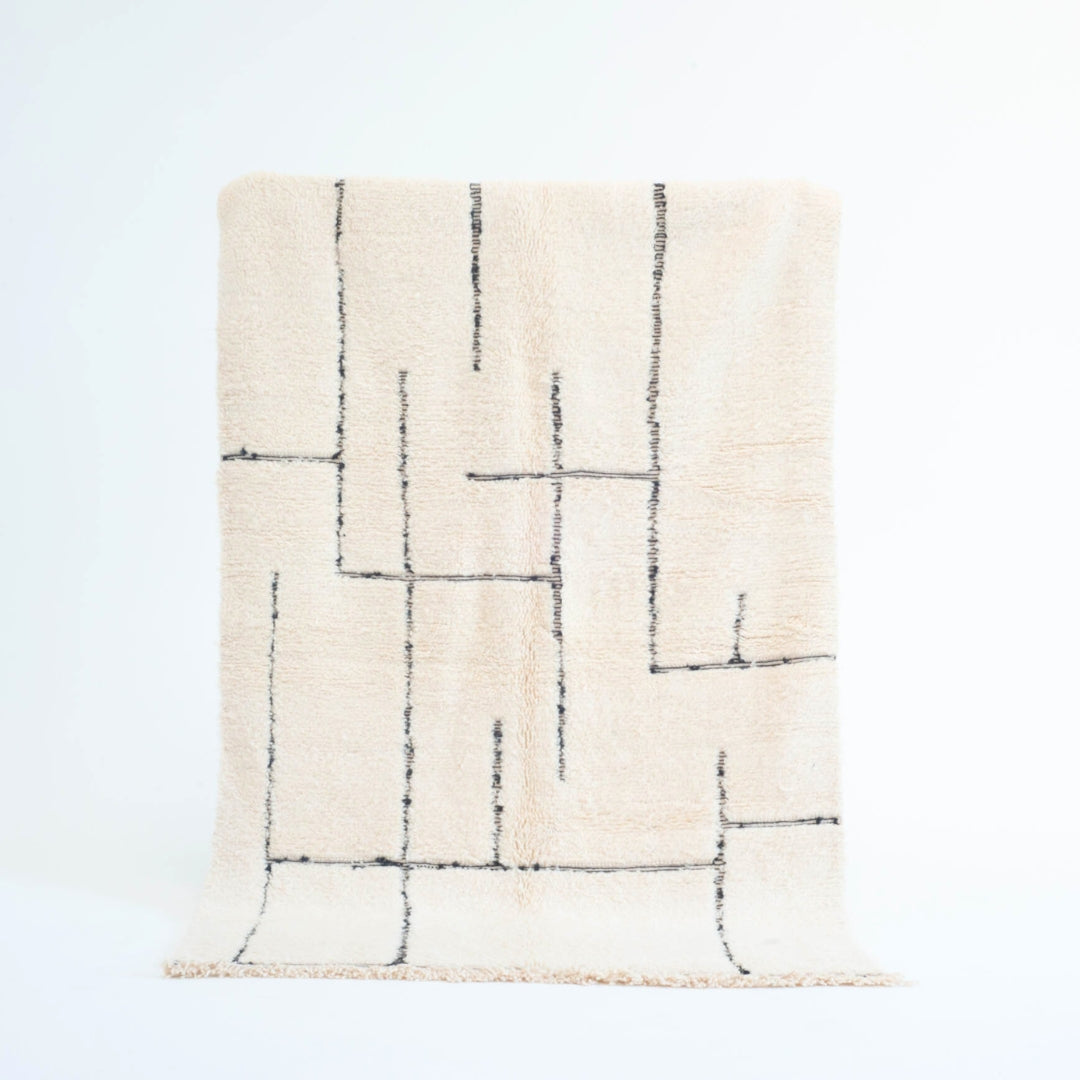 Marokkansk tæppe - håndvævet tæppe i uld - Aya tæppet