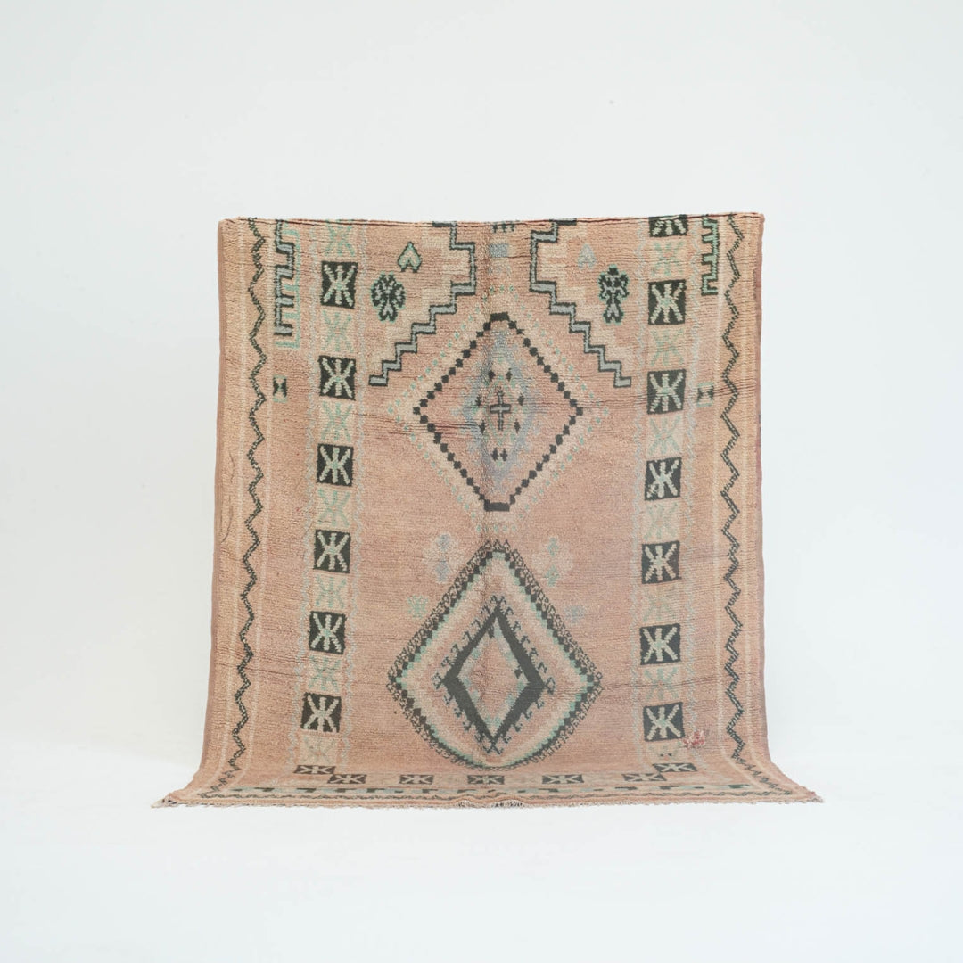 Marokkansk vintage tæppe - håndvævet i uld - Aziza tæppet