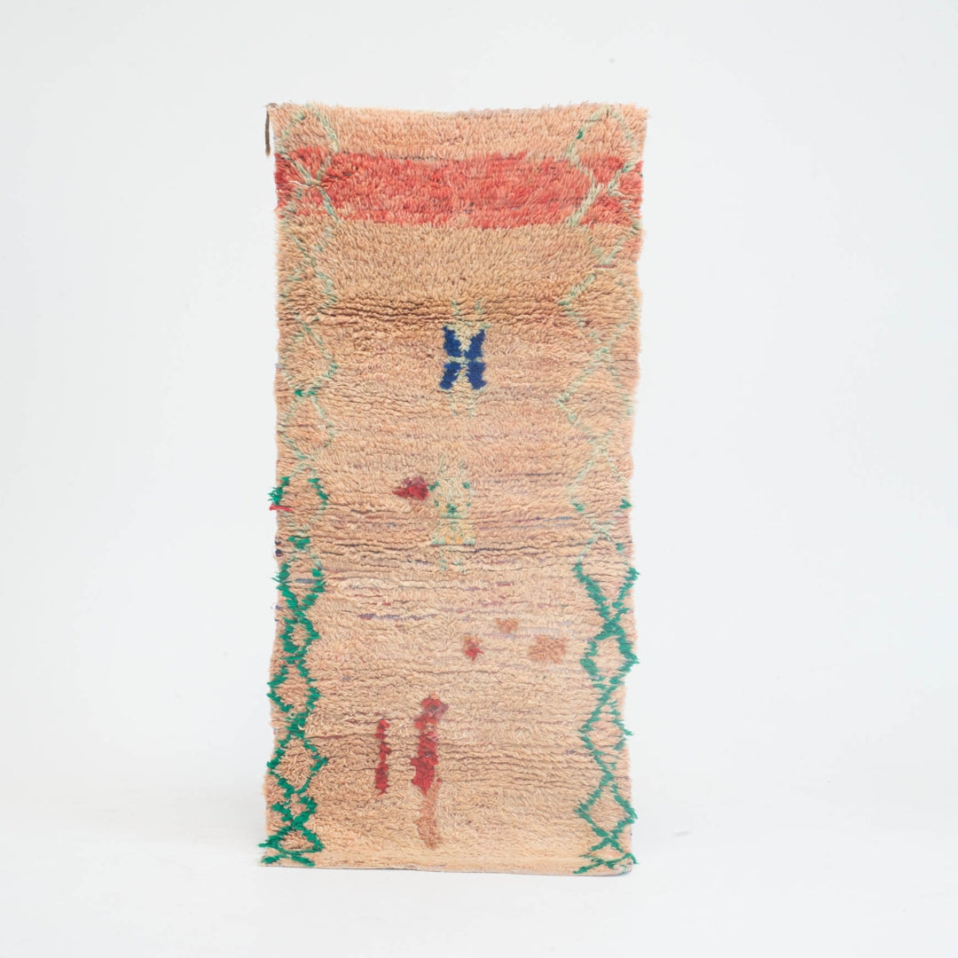 Marokkansk vintage tæppe - håndvævet i uld - Dina tæppet