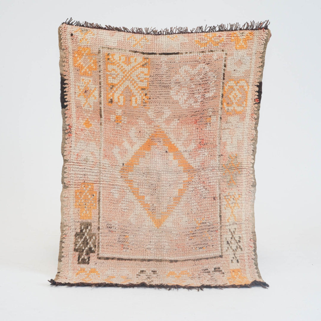 Marokkansk vintage tæppe - håndvævet i uld - Fatiha tæppet