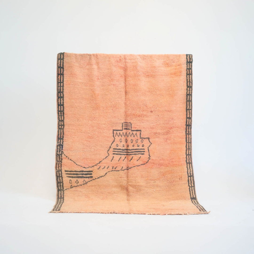 Marokkansk vintage tæppe - håndvævet i uld - Samia tæppet